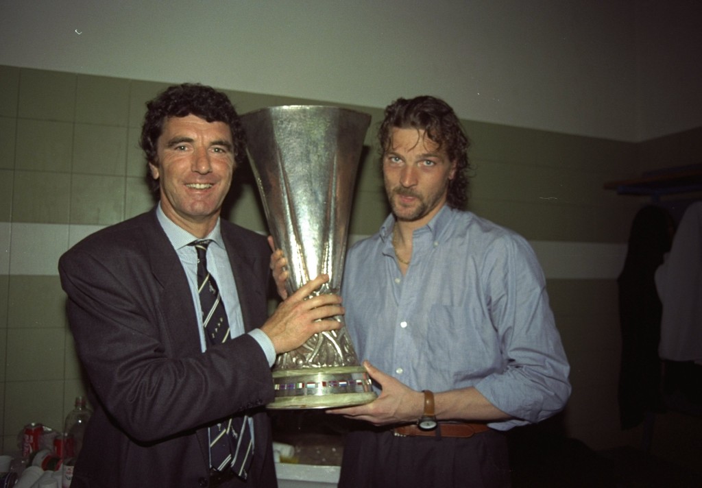 Dino Zoff and Stefano Tacconi of Juventus