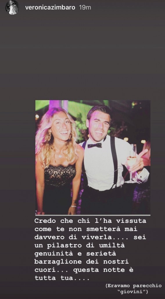 Il saluto di Veronica Zimbaro ad Andrea Barzagli
