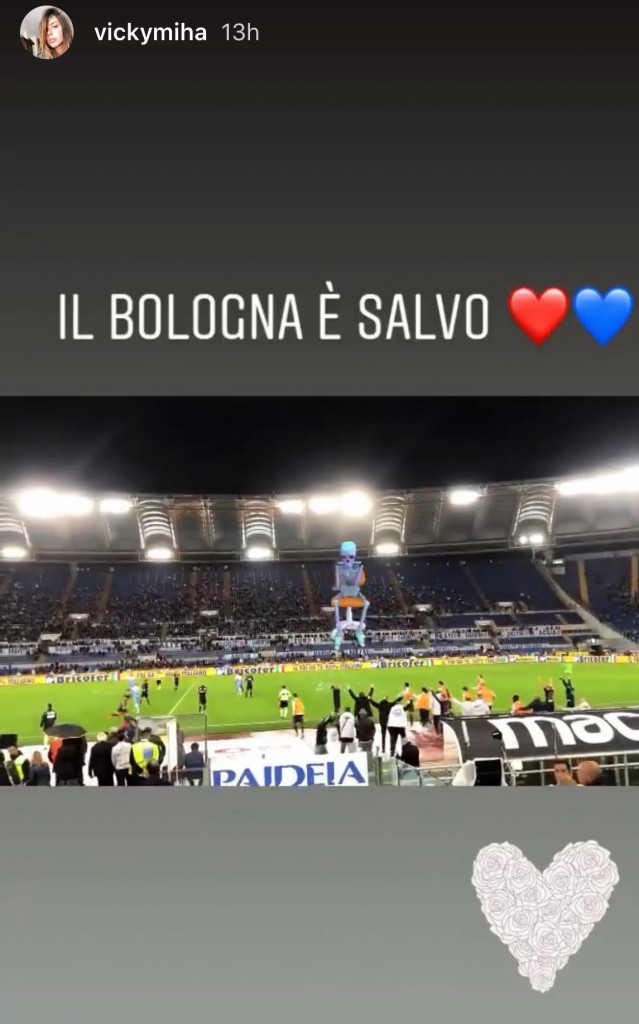 La figlia di Mihajlovic esulta per la salvezza del Bologna