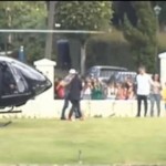 Neymar arriva in elicottero