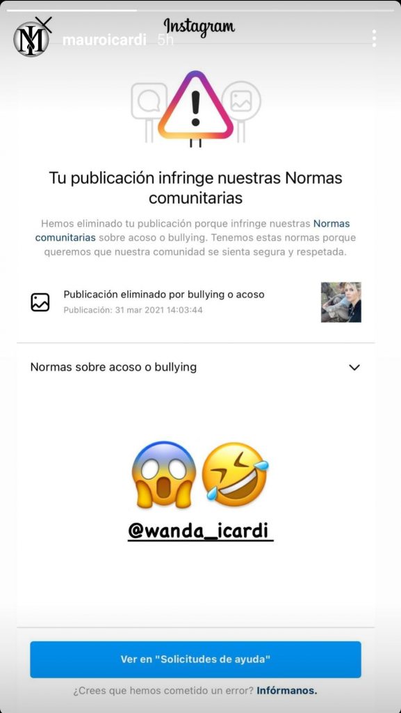 icardi post eliminato