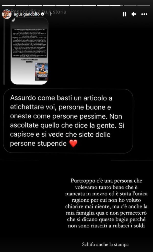 agustina gandolfo famiglia babysitter