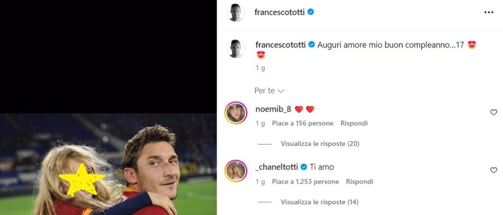 chanel totti 17 anni