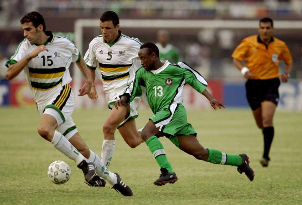 Tijani Babangida of Nigeria with Pierra Issa and Mark Fish of South Africa