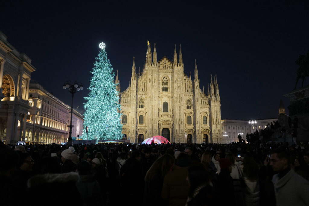 Lighting Of Christmas Trees In Milan