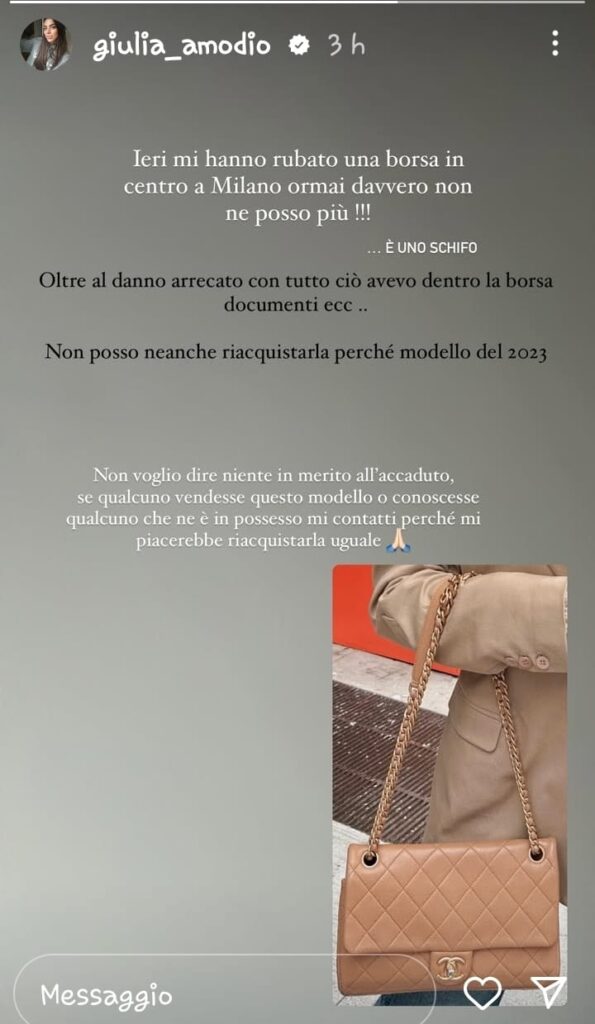 moglie sensi borsa rubata