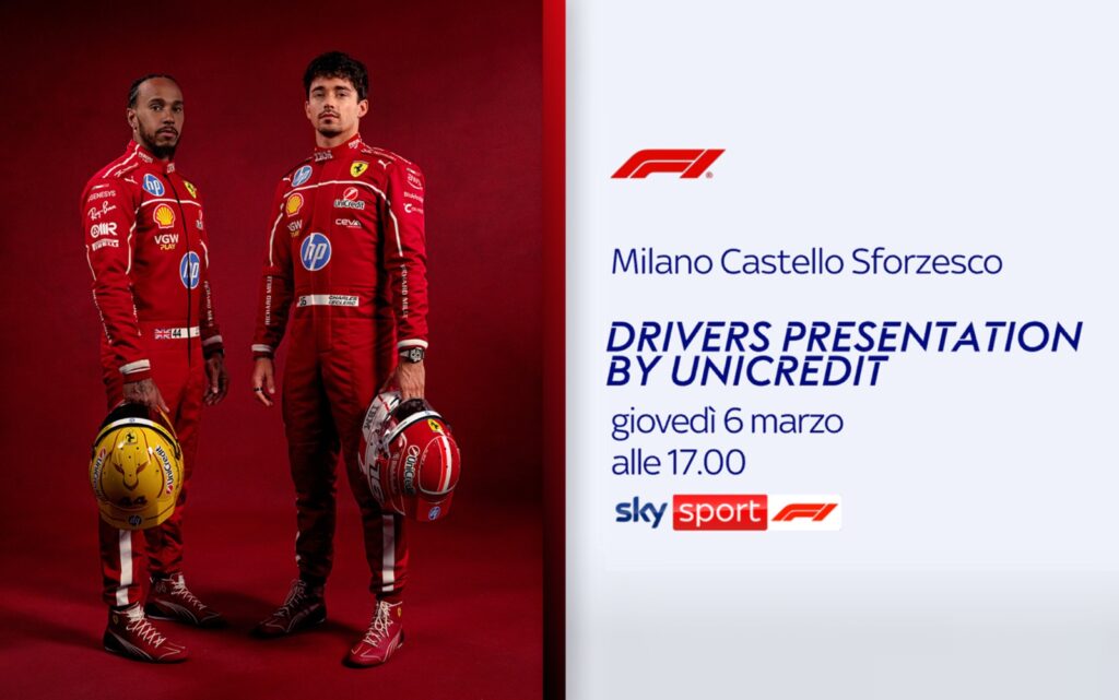 Sky Sport - grafica evento Scuderia Ferrari HP drivers presentation by Unicredit