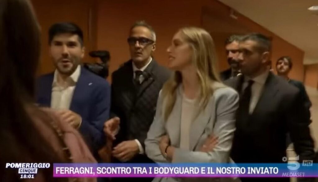 scontro ferragni bodyguard