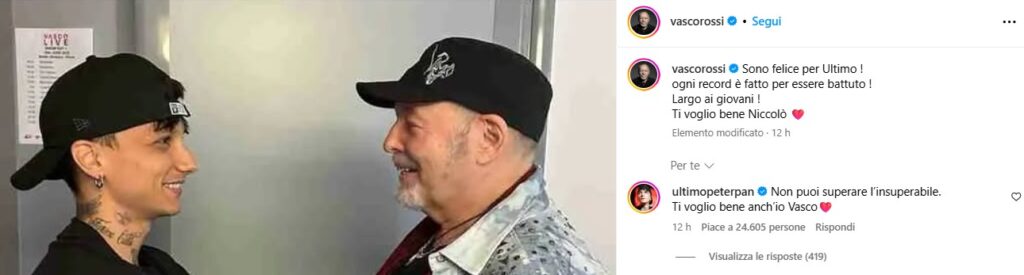 vasco rossi e ultimo