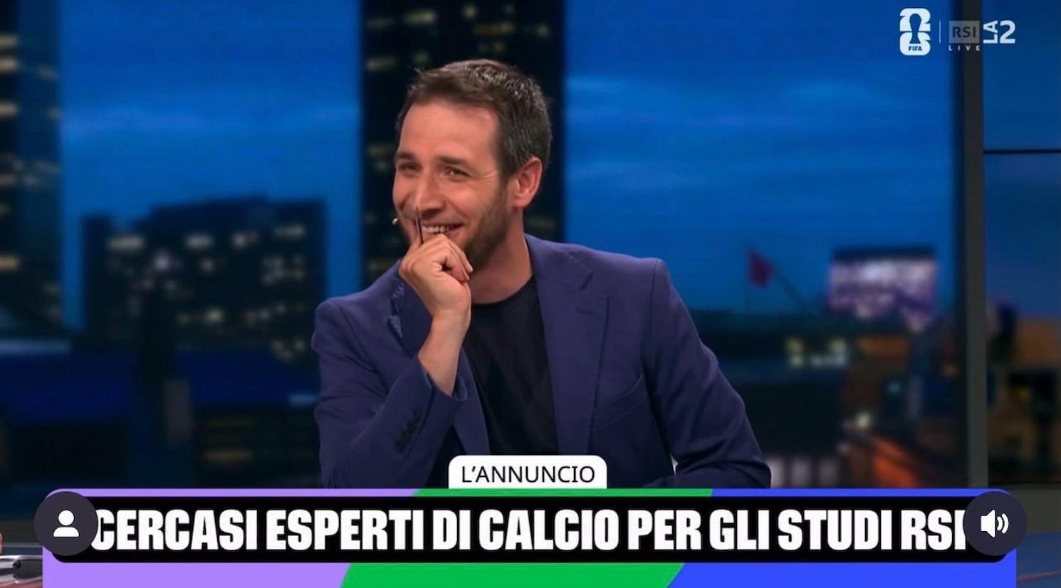 "Cercasi esperti di calcio per gli studi RSI", l'annuncio ironico del conduttore diventa virale