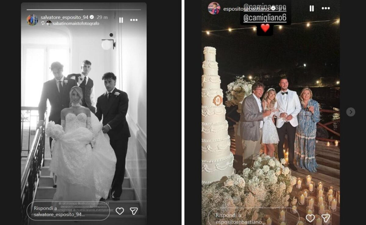 Festa in casa Esposito per il matrimionio di Annamaria, le foto pubblicate sui social dai fratelli